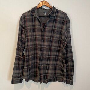 Kuhl Shirt Mens XL Gray Plaid Long Sleeve  20F Style 7202 Fugitive Flannel